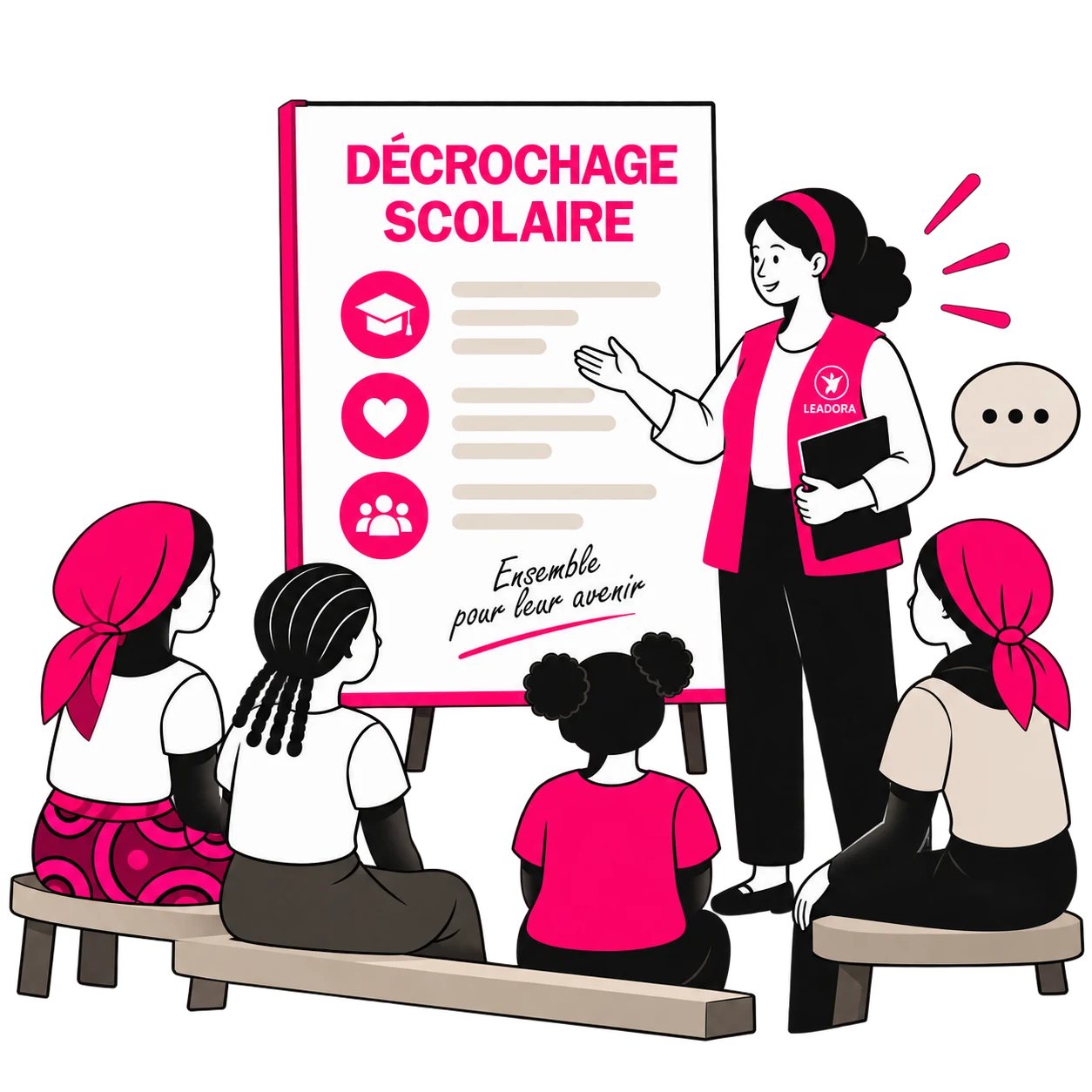 Illustration : séance de sensibilisation sur le décrochage scolaire